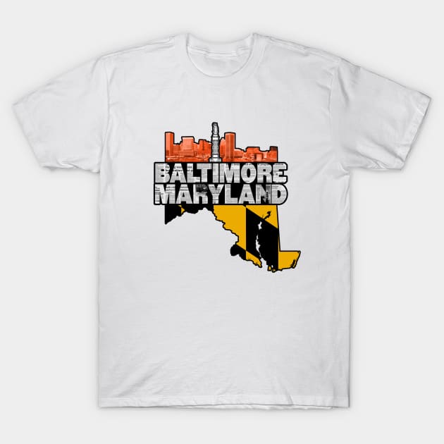 Baltimore Maryland T-Shirt by nickbuccelli